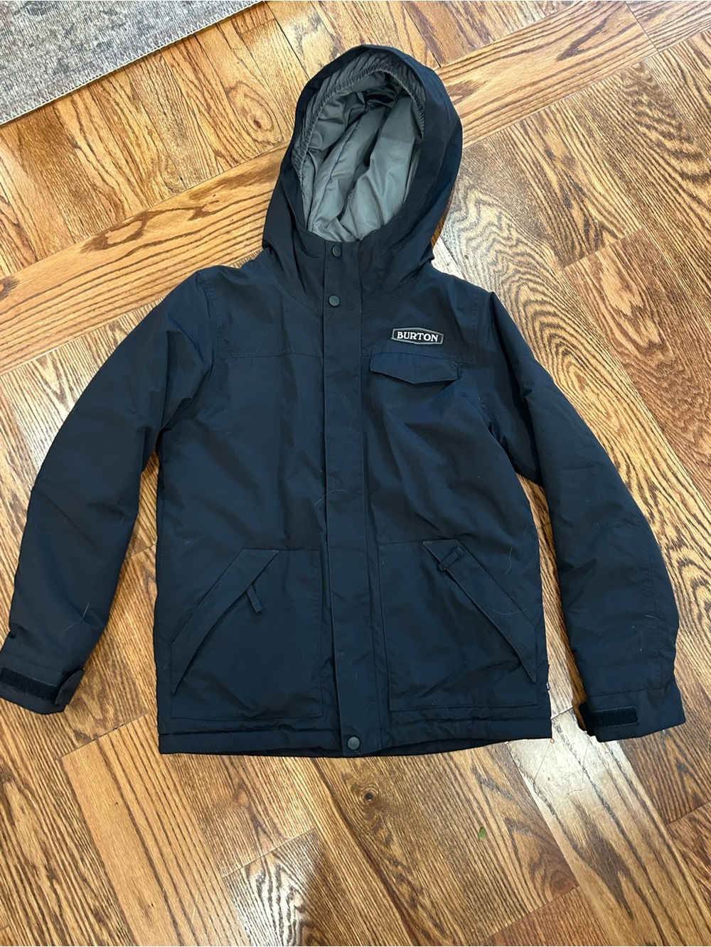 Burton Kids Hillslope Black Hooded Puffer Jacket